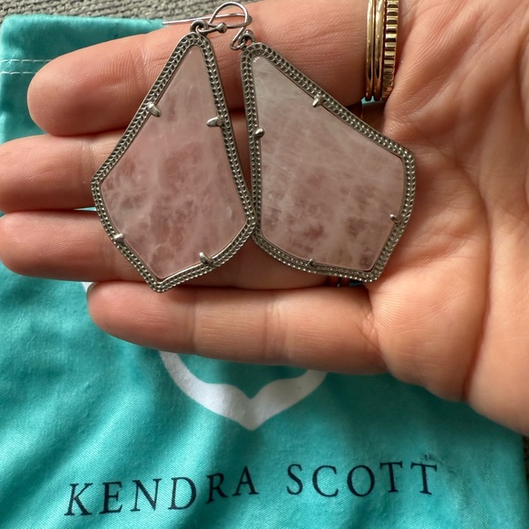 Kendra Scott Silver and Pink Earrings - Picture 2 of 3
